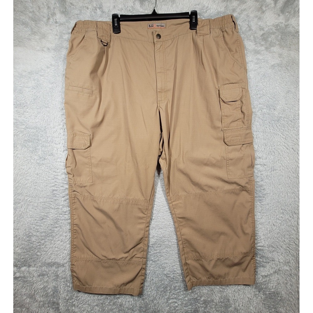 5.11 Tactical Cargo Pants Mens 48 Khaki Tan Ripstop Pocket Workwear Outdoors
